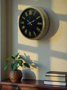 Roma Rakamlı Retro Görünümlü Eskitme Metal Duvar Saati 40 cm · Model 4073E