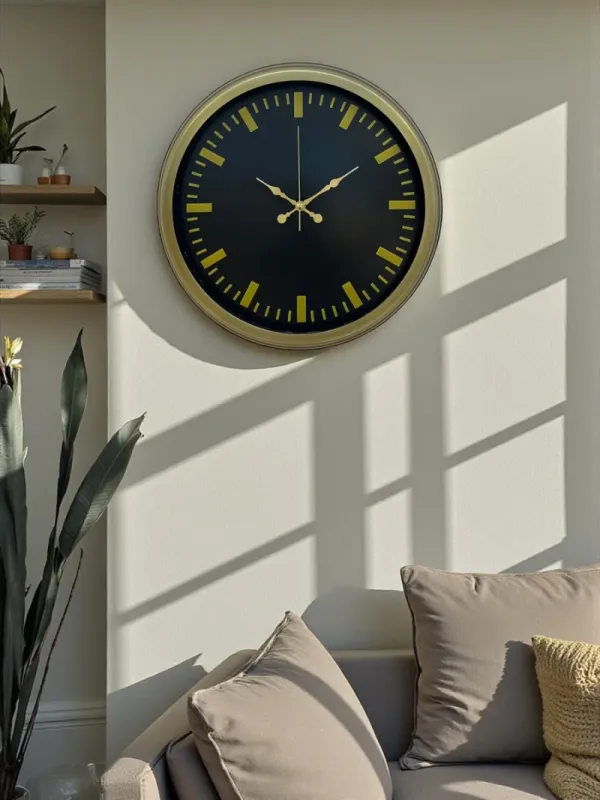 Retro Görünümlü Eskitme Metal Duvar Saati 40 cm · Model 4088E
