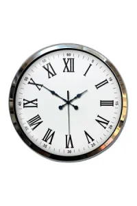 Roma Rakamlı Krom Metal Duvar Saati 40 cm · Model 4054K