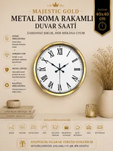 Gold Metal Duvar Saati 40 cm · Model 4054G