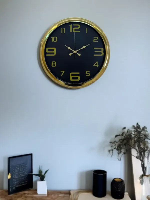 Gold Metal Duvar Saati 40 cm · Model 4010G