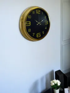 Gold Metal Duvar Saati 40 cm · Model 4010G