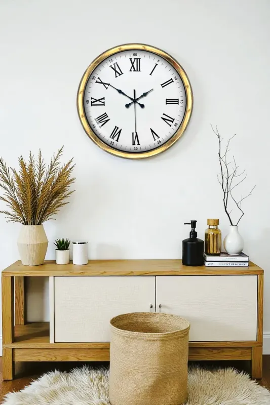 Gold Metal Duvar Saati 40 cm · Model 4054G