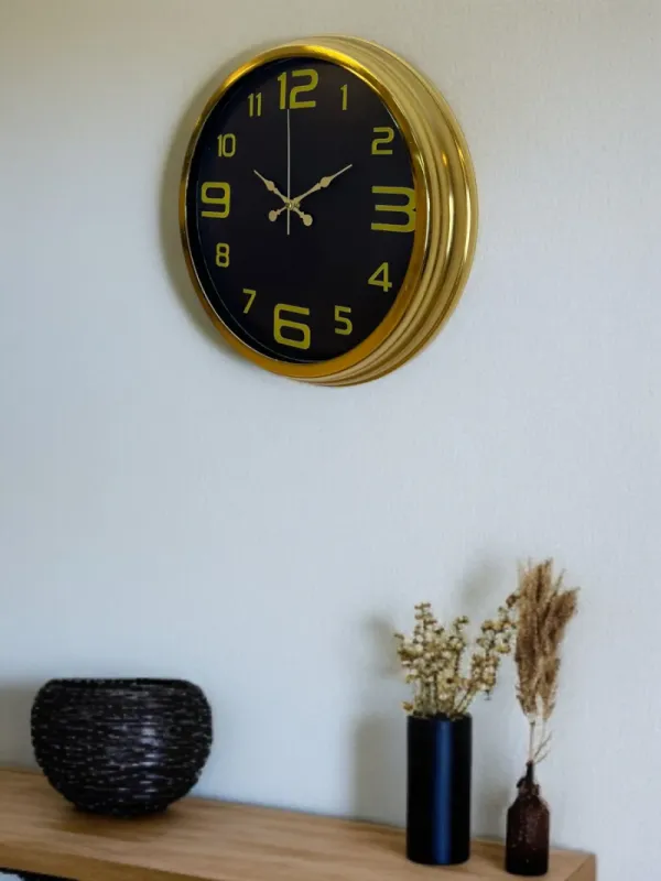Gold Metal Duvar Saati 40 cm · Model 4010G