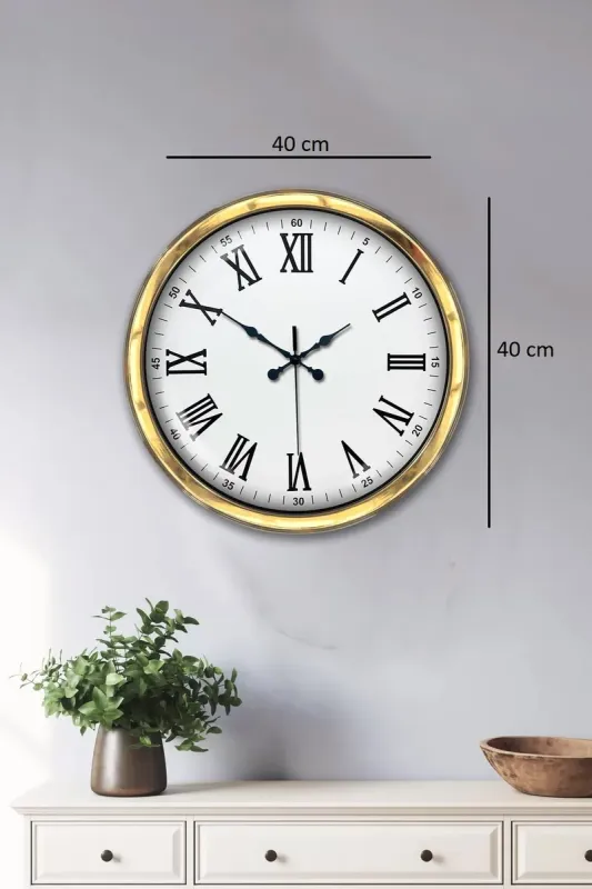 Gold Metal Duvar Saati 40 cm · Model 4054G