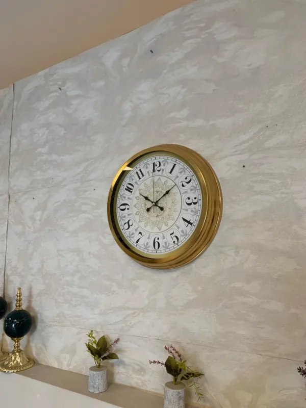 Gold Metal Duvar Saati 40 cm · Model 4017G