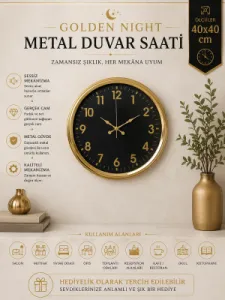Gold Metal Duvar Saati 40 cm · Model 4023G