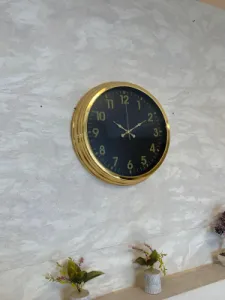 Gold Metal Duvar Saati 40 cm · Model 4023G