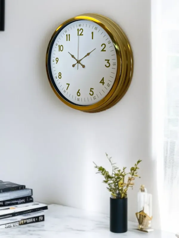 Gold Metal Duvar Saati 40 cm · Model 4043G