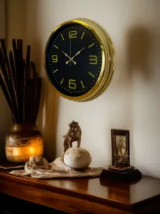 Gold Metal Duvar Saati 40 cm · Model 4044G