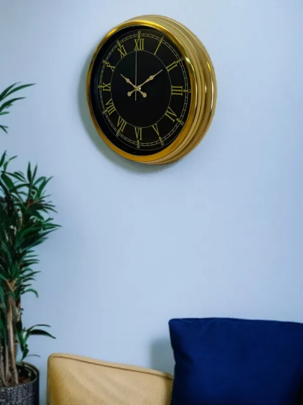 Gold Metal Duvar Saati 40 cm · Model 4072G