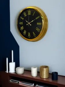 Gold Metal Duvar Saati 40 cm · Model 4073G