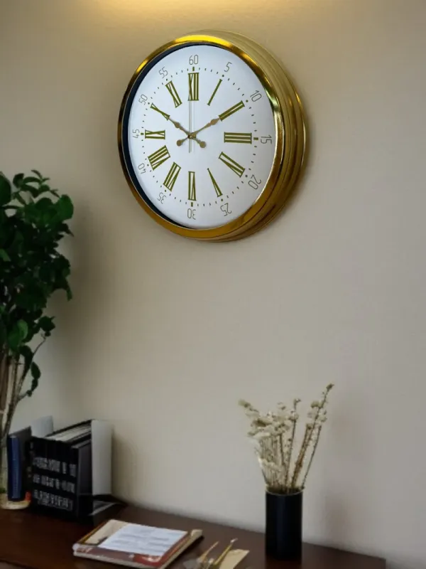 Gold Metal Duvar Saati 40 cm · Model 4074G