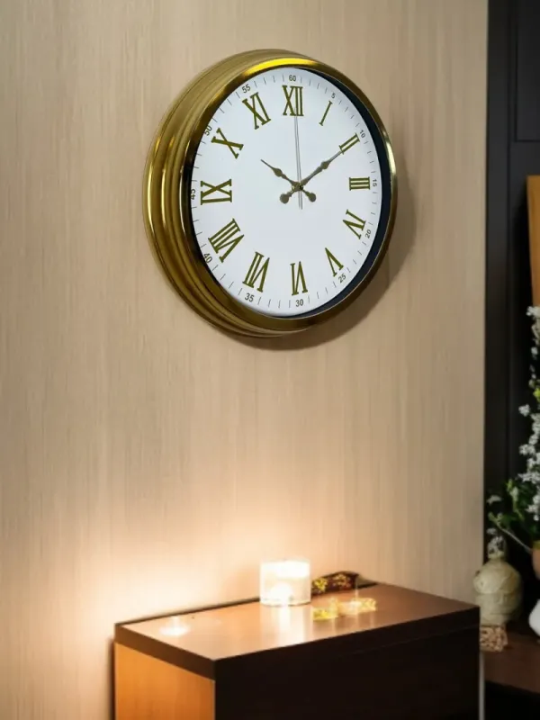Gold Metal Duvar Saati 40 cm · Model 4075G