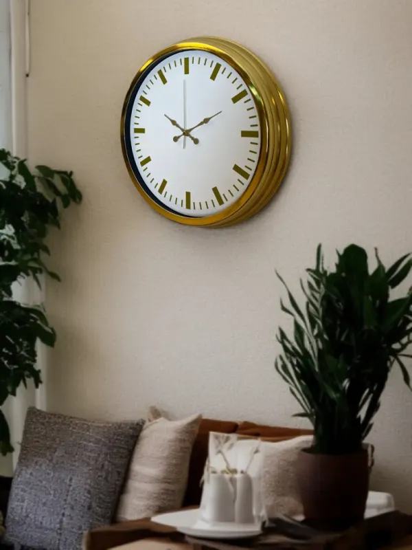 Gold Metal Duvar Saati 40 cm · Model 4086G