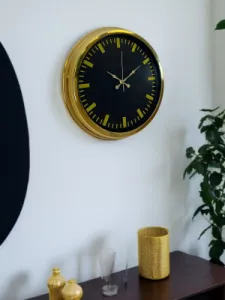 Gold Metal Duvar Saati 40 cm · Model 4088G