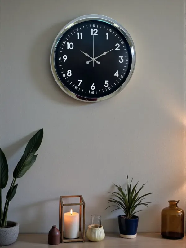 Krom Metal Duvar Saati 40 cm · Model 4007K