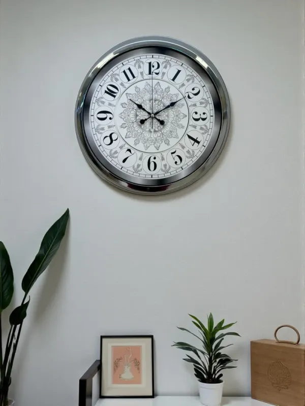 Krom Metal Duvar Saati 40 cm · Model 4019K