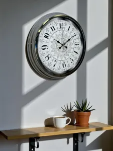 Krom Metal Duvar Saati 40 cm · Model 4019K