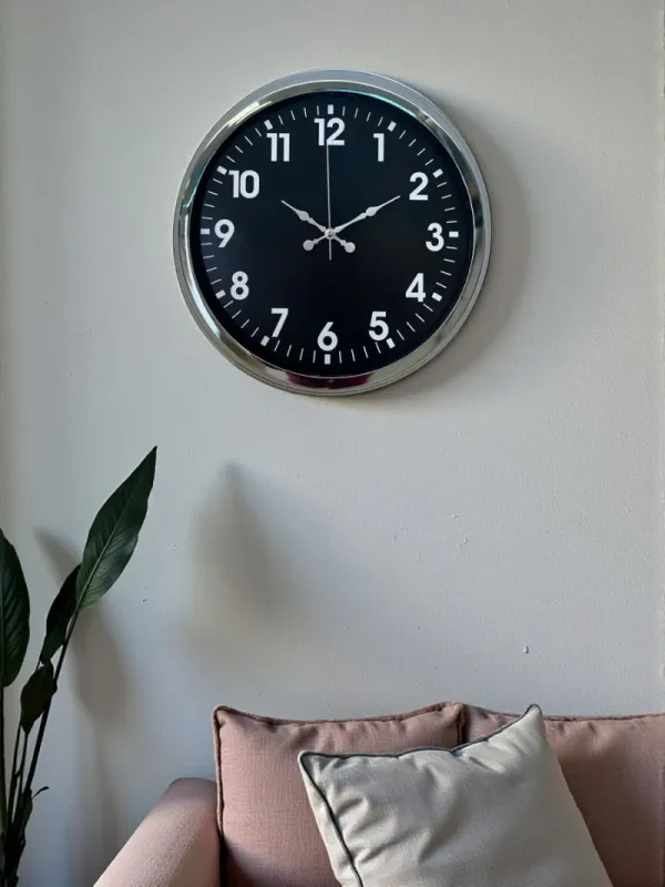 Krom Metal Duvar Saati 40 cm · Model 4031K