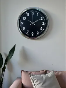 Krom Metal Duvar Saati 40 cm · Model 4031K