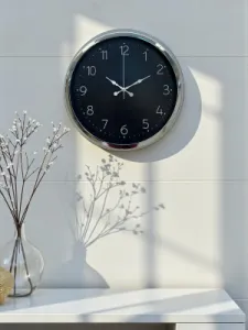 Krom Metal Duvar Saati 40 cm · Model 4047K