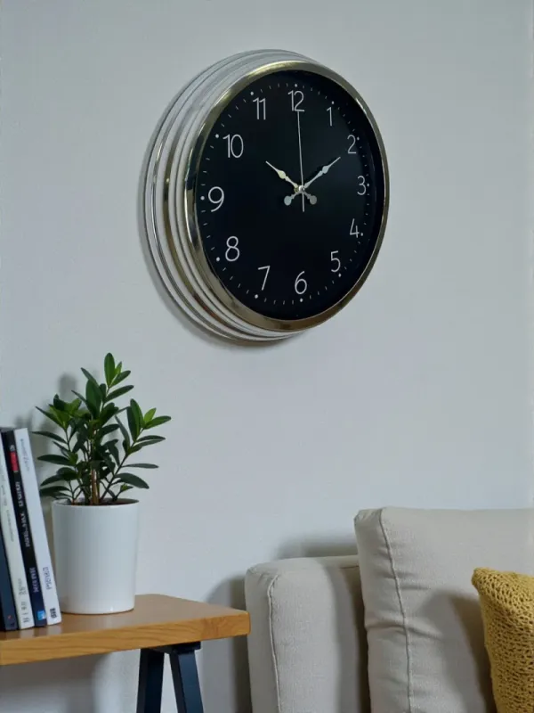 Krom Metal Duvar Saati 40 cm · Model 4047K