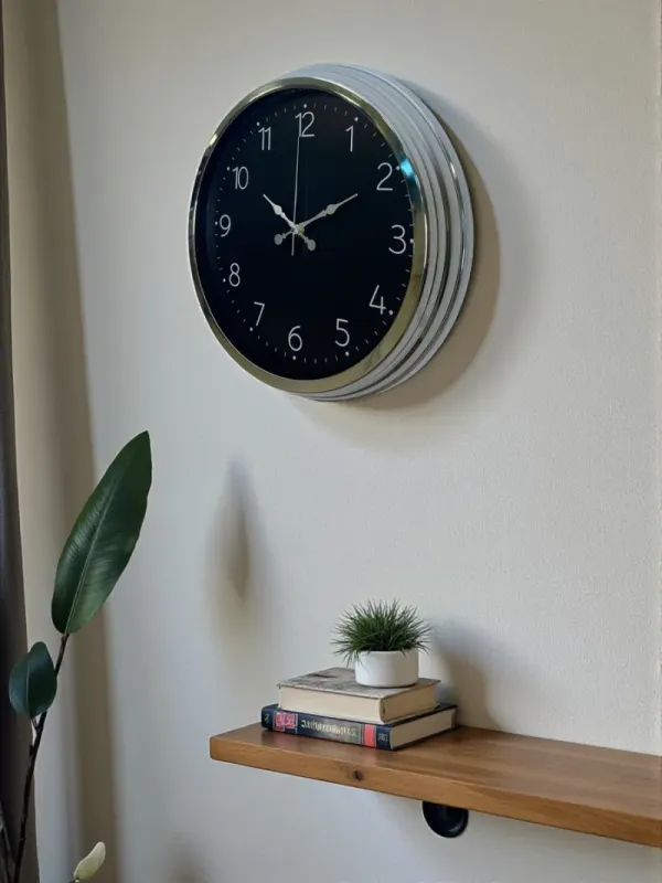 Krom Metal Duvar Saati 40 cm · Model 4047K