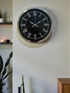 Krom Metal Duvar Saati 40 cm · Model 4051K