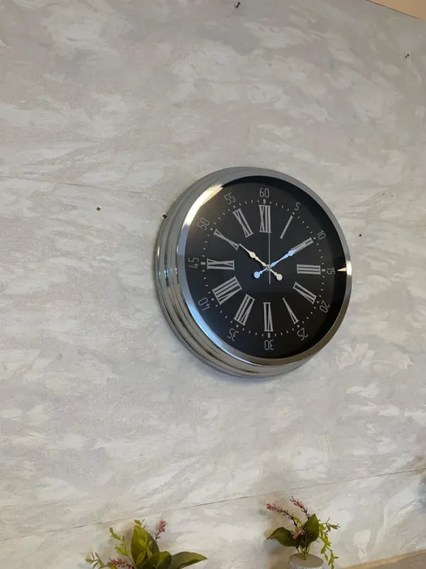 Krom Metal Duvar Saati 40 cm · Model 4059K