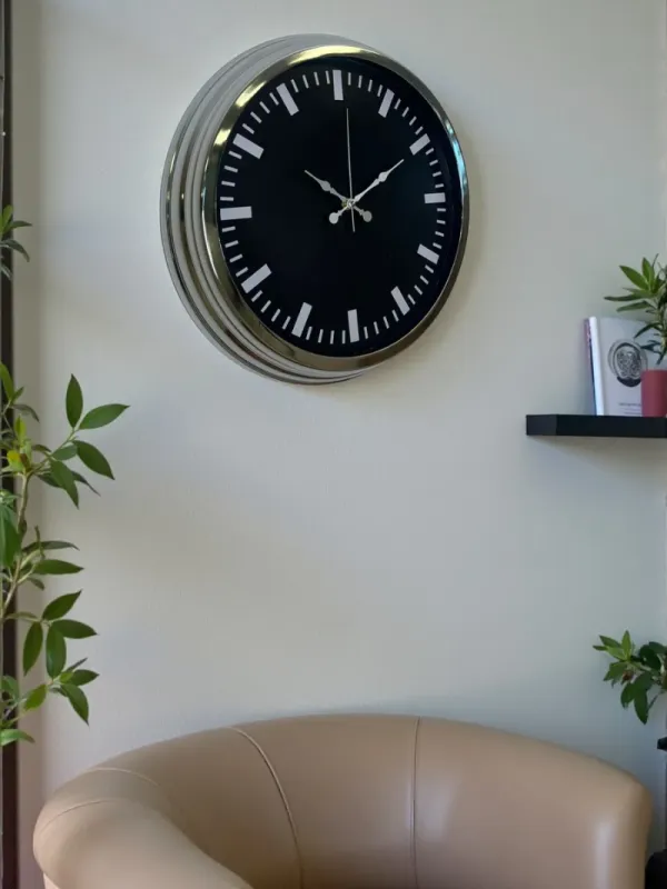 Krom Metal Duvar Saati 40 cm · Model 4087K