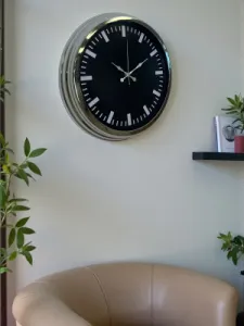 Krom Metal Duvar Saati 40 cm · Model 4087K