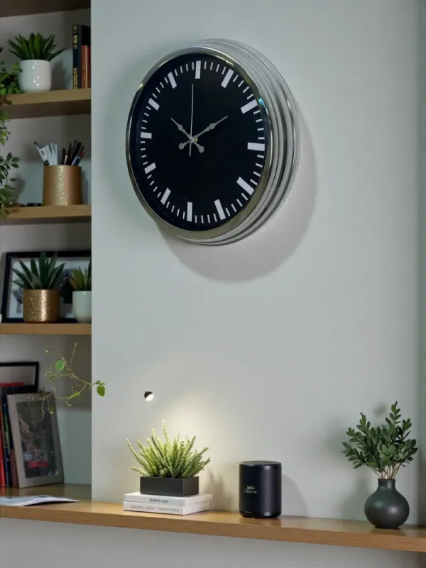 Krom Metal Duvar Saati 40 cm · Model 4087K
