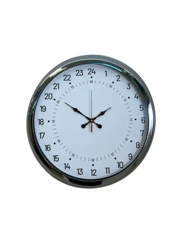 Göstergeli Krom Metal Duvar Saati 40 cm · Model 4097K