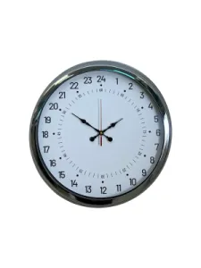 Göstergeli Krom Metal Duvar Saati 40 cm · Model 4097K