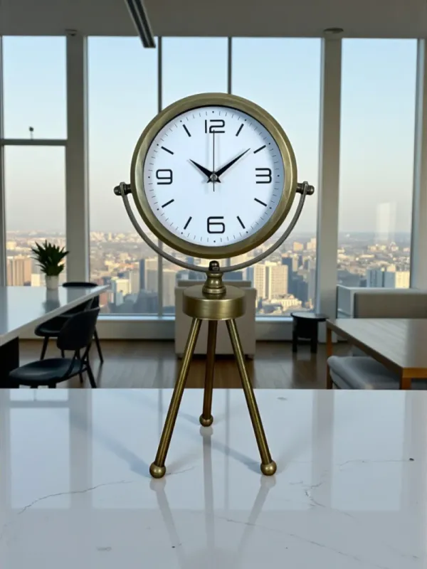 Retro Görünümlü Eskitme Metal Masa Saati 45 x 26 cm · Model MT-2008E