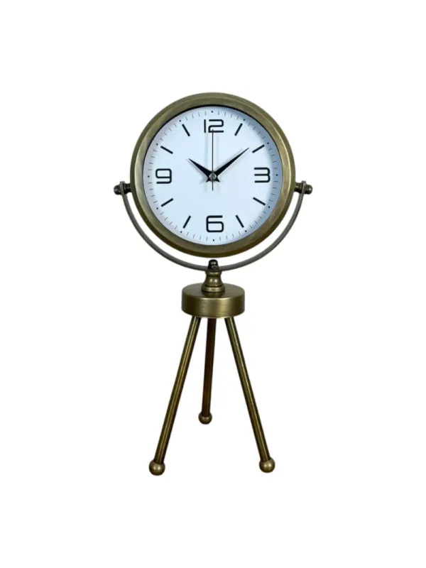 Retro Görünümlü Eskitme Metal Masa Saati 45 x 26 cm · Model MT-2008E