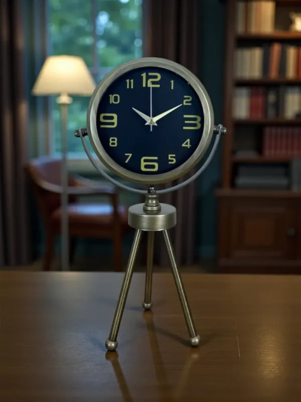 Retro Görünümlü Eskitme Metal Masa Saati 45 x 26 cm · Model MT-2010E