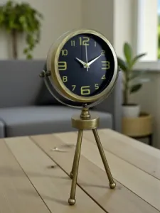 Retro Görünümlü Eskitme Metal Masa Saati 45 x 26 cm · Model MT-2010E