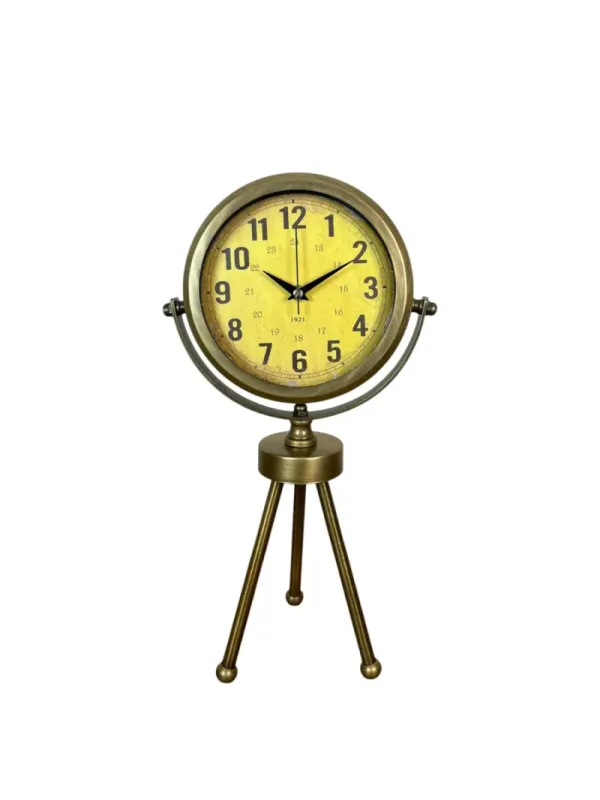 Retro Görünümlü Eskitme Metal Masa Saati 45 x 26 cm · Model MT-2013E