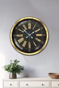 Roma Rakamlı Gold Metal Duvar Saati 40 cm · Model 4058G
