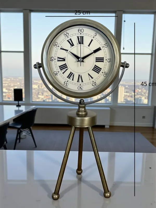 Roma Rakamlı Eskitme Metal Masa Saati 45 x 26 cm · Model MT-2065E