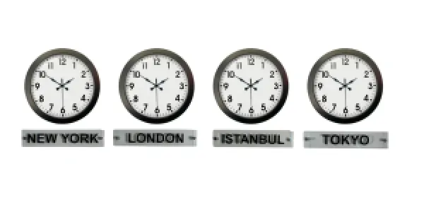 4 lü Tabelalı 36 Cm Siyah Metal Dünya Saati