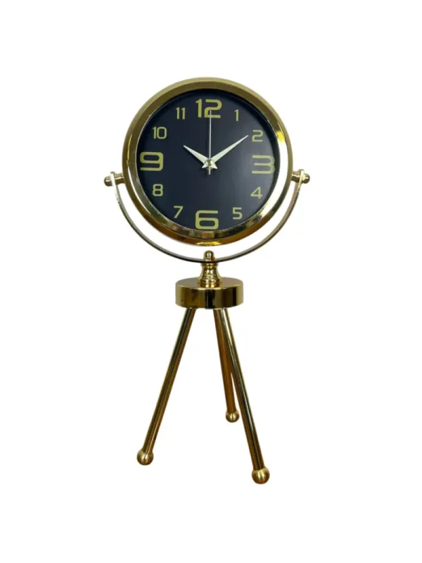 Retro Görünümlü Gold Metal Masa Saati 45 x 26 cm · Model MT-2010G