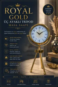 Gold Metal Masa Saati 45 x 26 cm · Model MT-2017G