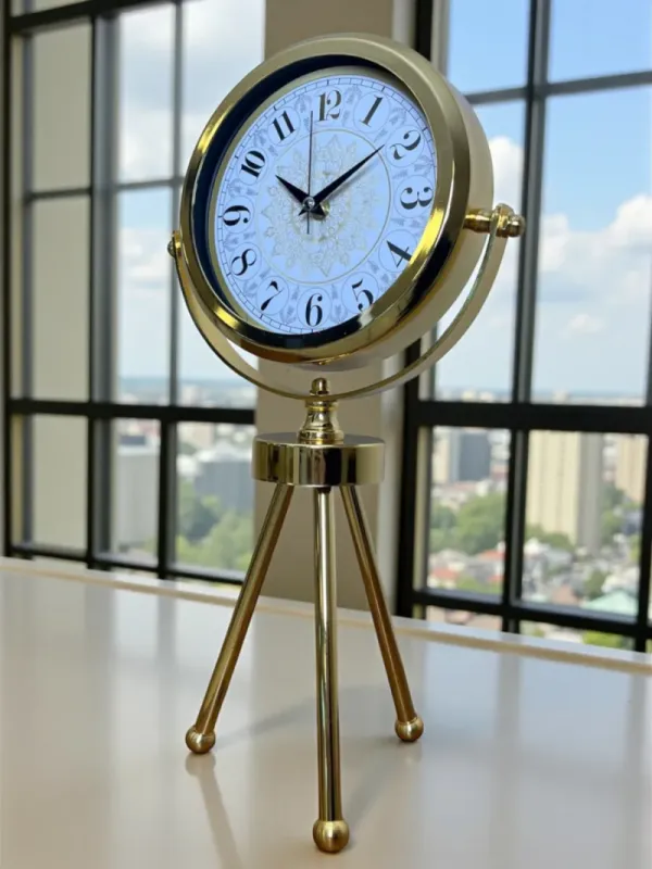 Gold Metal Masa Saati 45 x 26 cm · Model MT-2017G