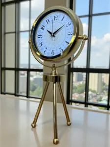 Gold Metal Masa Saati 45 x 26 cm · Model MT-2017G