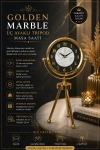 Gold Metal Masa Saati 45 x 26 cm · Model MT-2022G