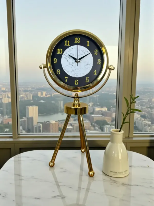 Gold Metal Masa Saati 45 x 26 cm · Model MT-2022G