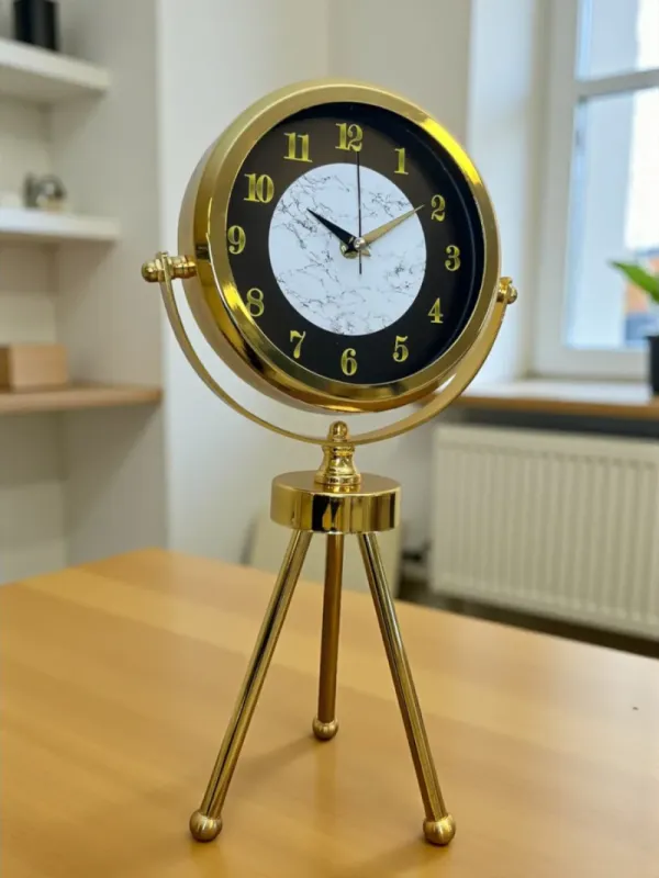 Gold Metal Masa Saati 45 x 26 cm · Model MT-2022G